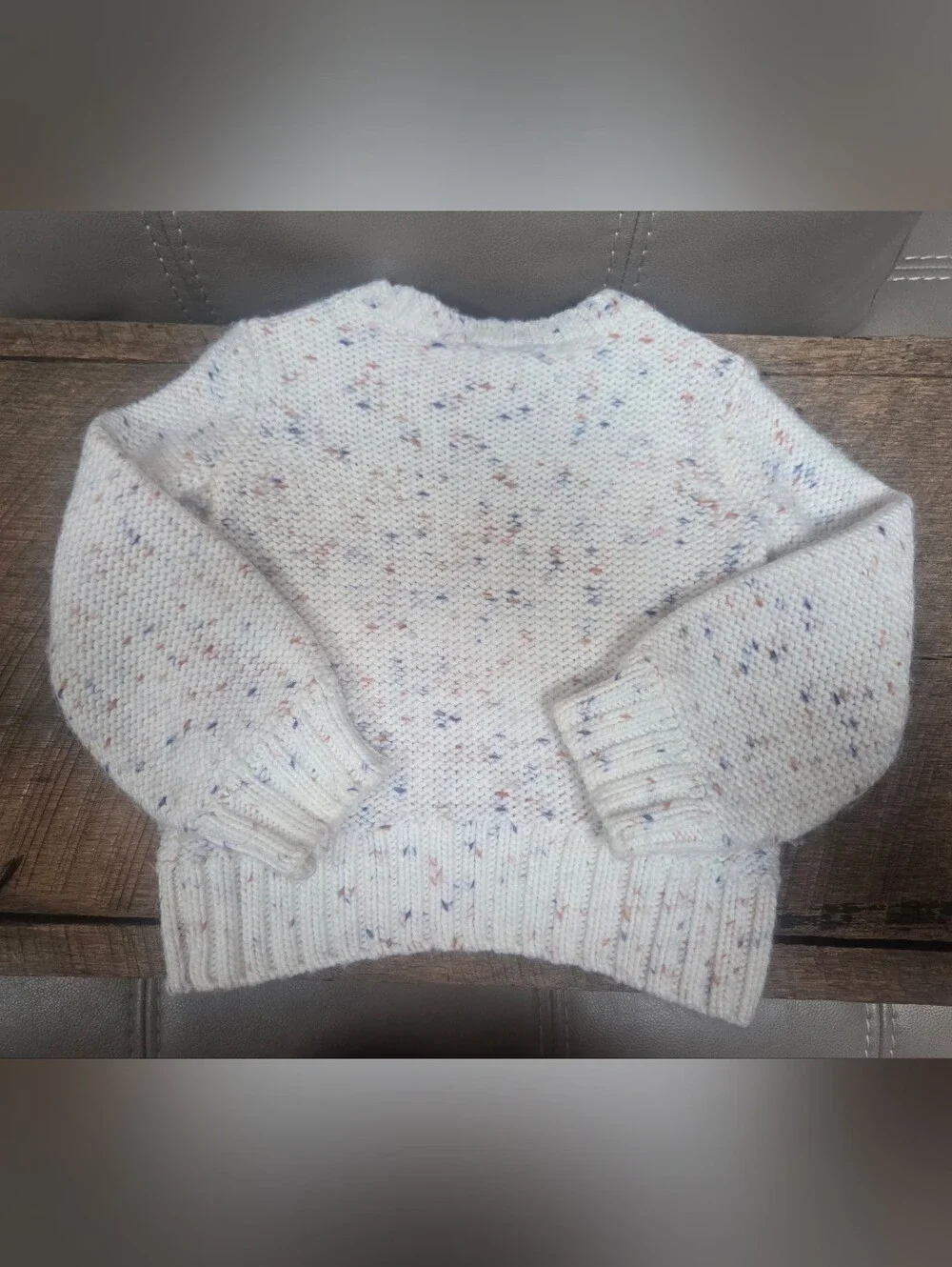 OshKosh B'gosh SOFT Toddler Cream Speckled Cable Knit Crewneck Sweater ~ Bin 1B